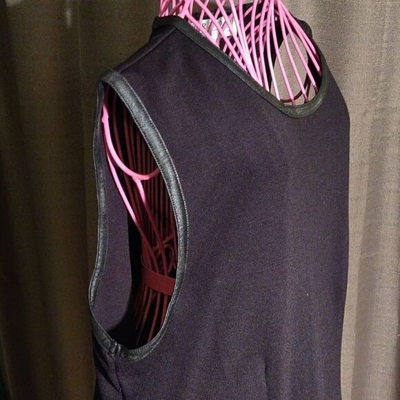 Norton Studio Black faux Leather Trim blouse XL - Picture 2 of 8